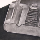 Vintage Camera Observation Drawing (Charcoal) 